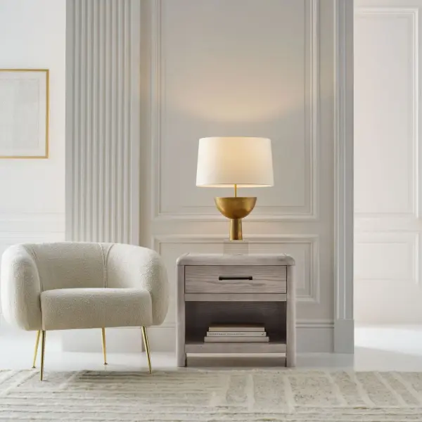 Elegant Brass Table Lamp with Timeless Transitional Design - Image 4