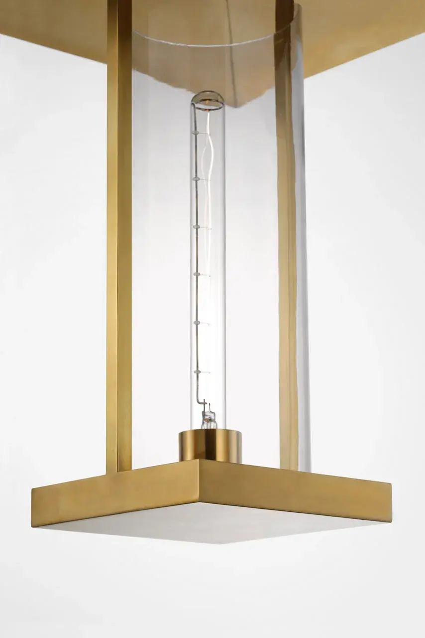 Amity 23" Lantern in Antique-Burnished Brass with Clear Glass - Image 5
