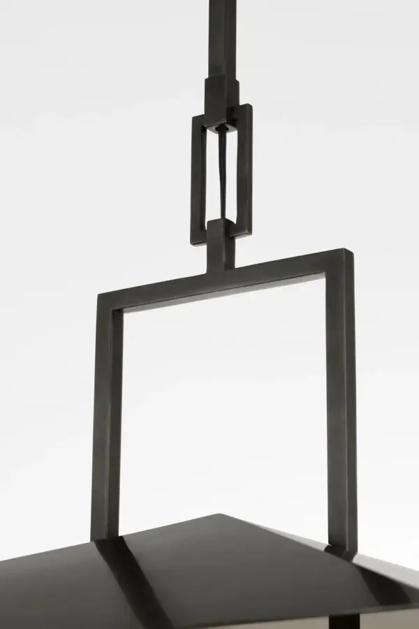 The Amity 23" Lantern combines classic lantern styling with a refined bronze and antique-burnished brass finish. Clear glass panels showcase the light while the substantial 23" size makes a statement in foyers and dining spaces. - alternate view
