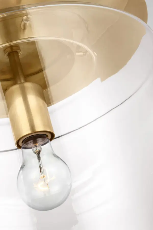 Elegant Floating Pendant with Timeless Brass and Glass Design - Image 4