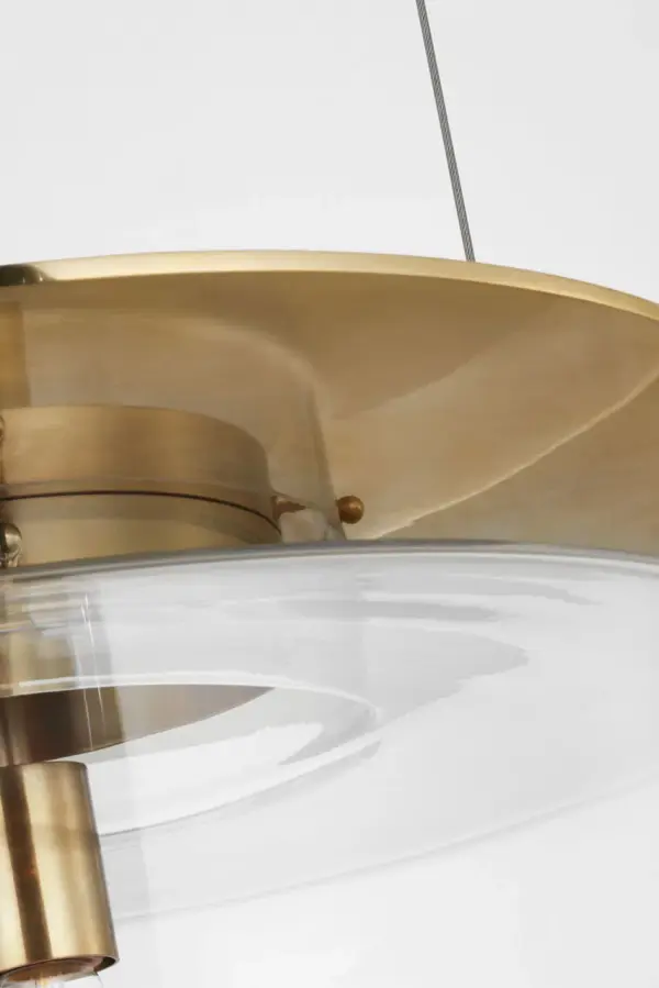 Sophisticated Floating Pendant with Timeless Brass and Glass Design - Image 4