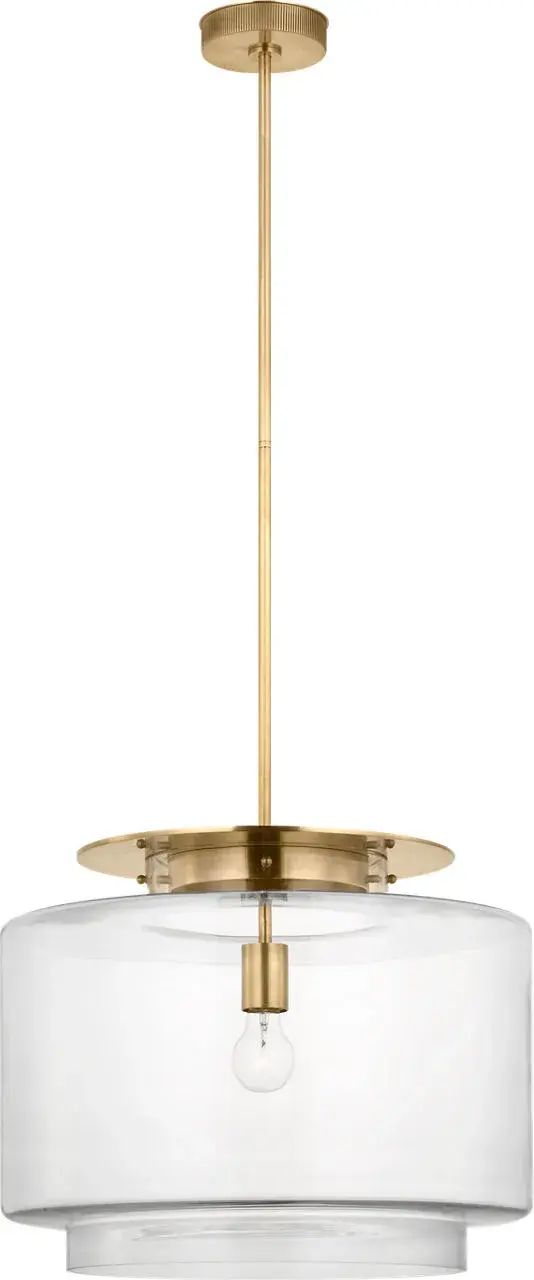 Sophisticated 20" Pendant Blends Classic Brass with Modern Clarity - Image 1