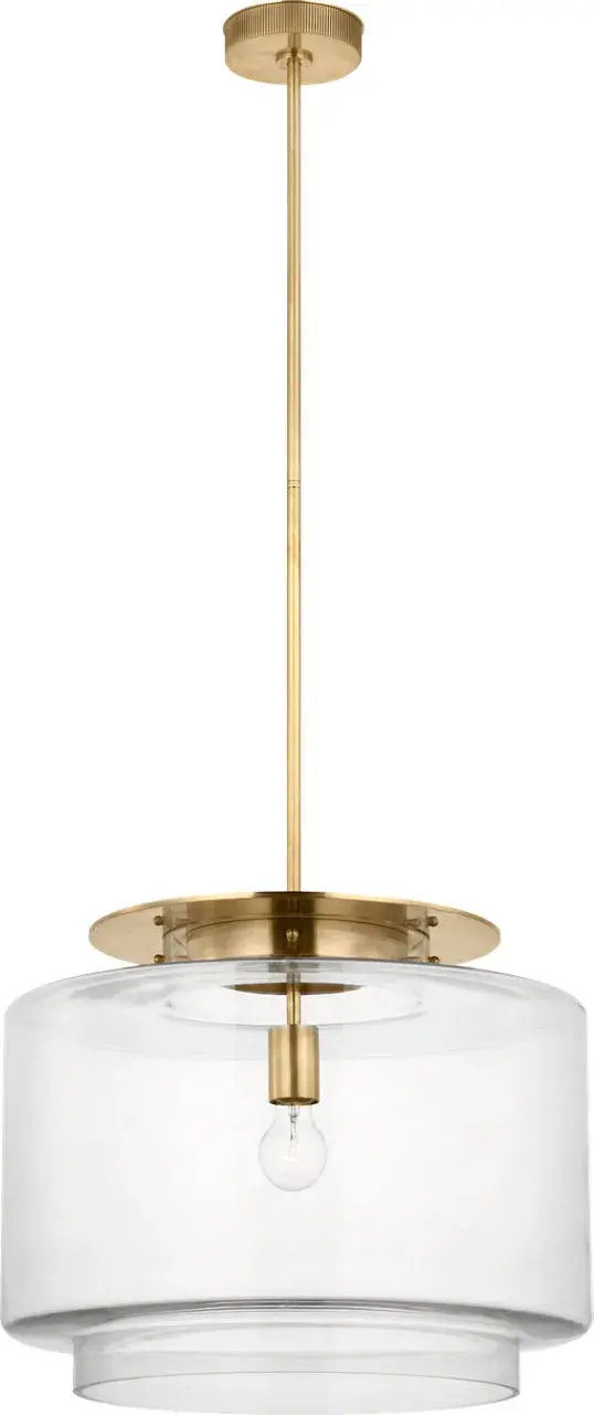 Sophisticated 20" Pendant Blends Classic Brass with Modern Clarity - Image 2