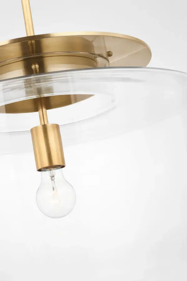 Sophisticated 20" Pendant Blends Classic Brass with Modern Clarity - Image 3