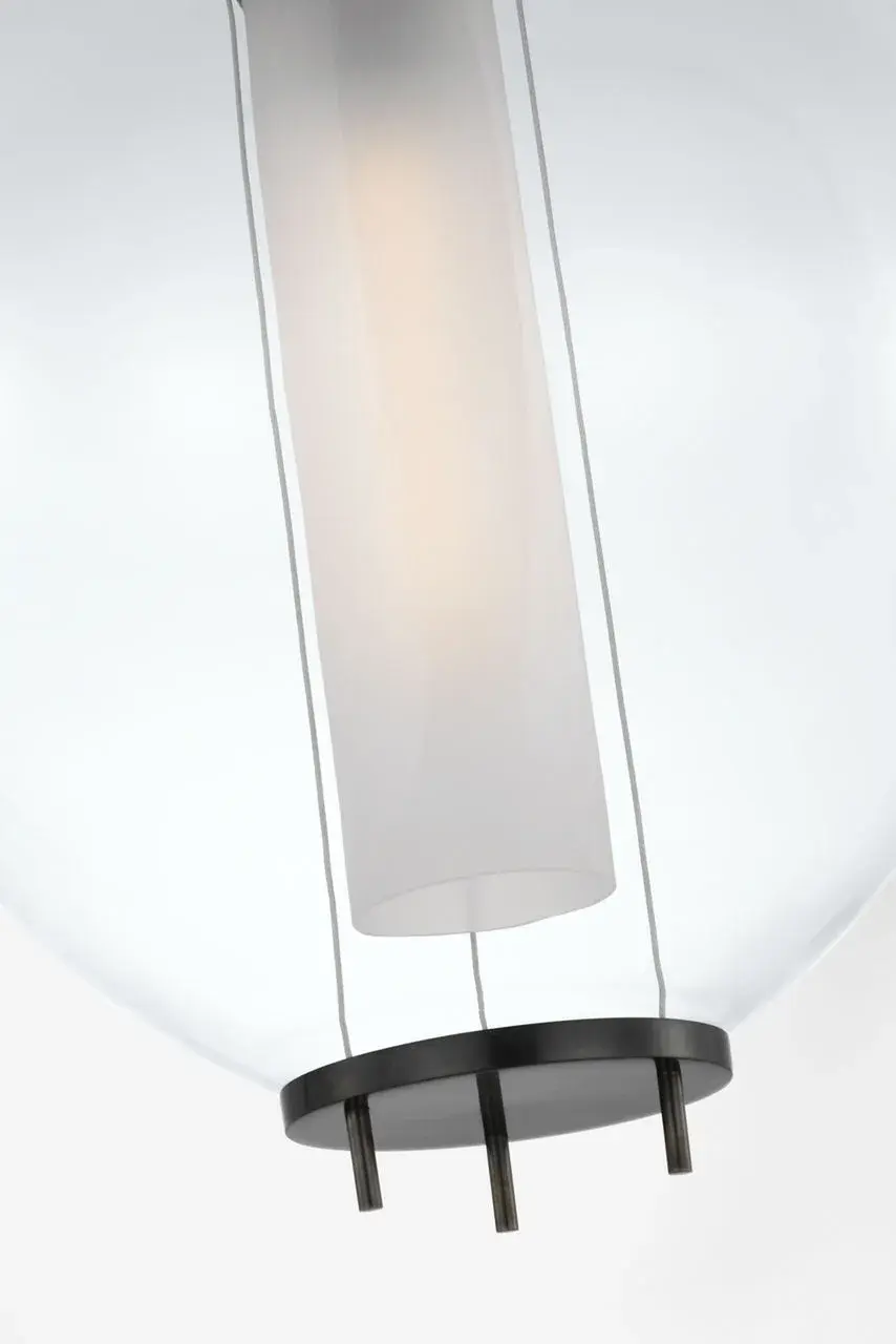 Taro 13" Lantern in Bronze with Clear Glass - Image 3