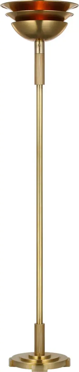 Elegant 70" Brass Torchiere Delivers Sophisticated Ambient Lighting - Image 2