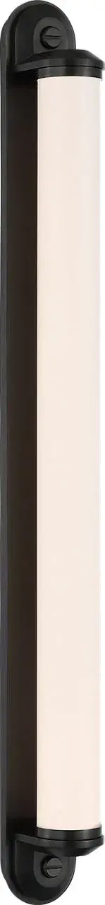 The Belgrave bath light combines timeless bronze finish with clean white glass shades, delivering sophisticated illumination for larger bathrooms. Its 32-inch span provides excellent coverage over double vanities. - alternate view