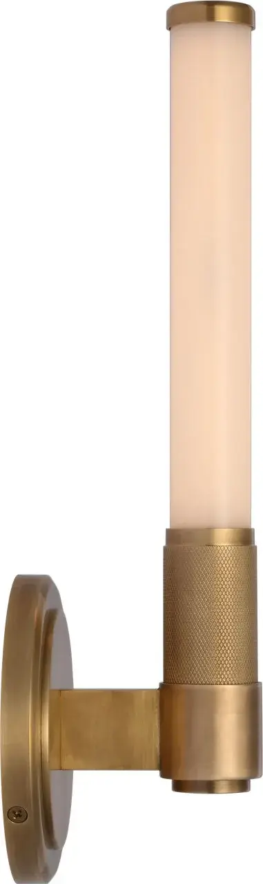 Barrett 13" Single Bath Light in Natural Brass with White Glass - Image 4
