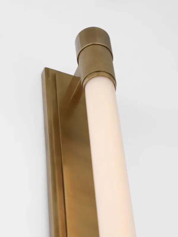 Elegant 30" Linear Bath Light with Warm Brass Finish - Image 5