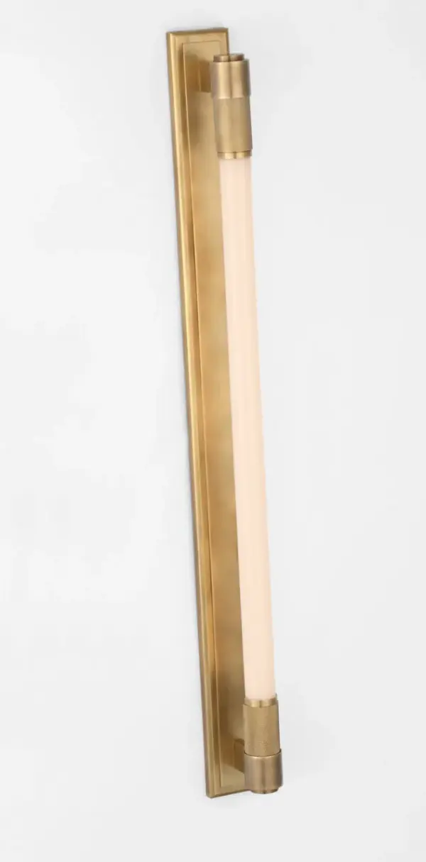 Elegant 30" Linear Bath Light with Warm Brass Finish - Image 6