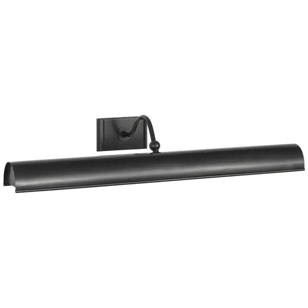 The Hessen picture light brings museum-quality lighting to your artwork with its 24-inch span and traditional bronze finish. Perfect for highlighting paintings, photographs, and wall art in residential and commercial settings.