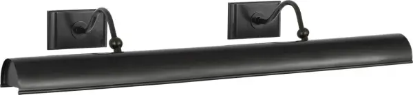 The Hessen picture light combines traditional bronze craftsmanship with functional design to beautifully illuminate artwork and wall displays. Its generous 30-inch width makes it ideal for larger pieces.