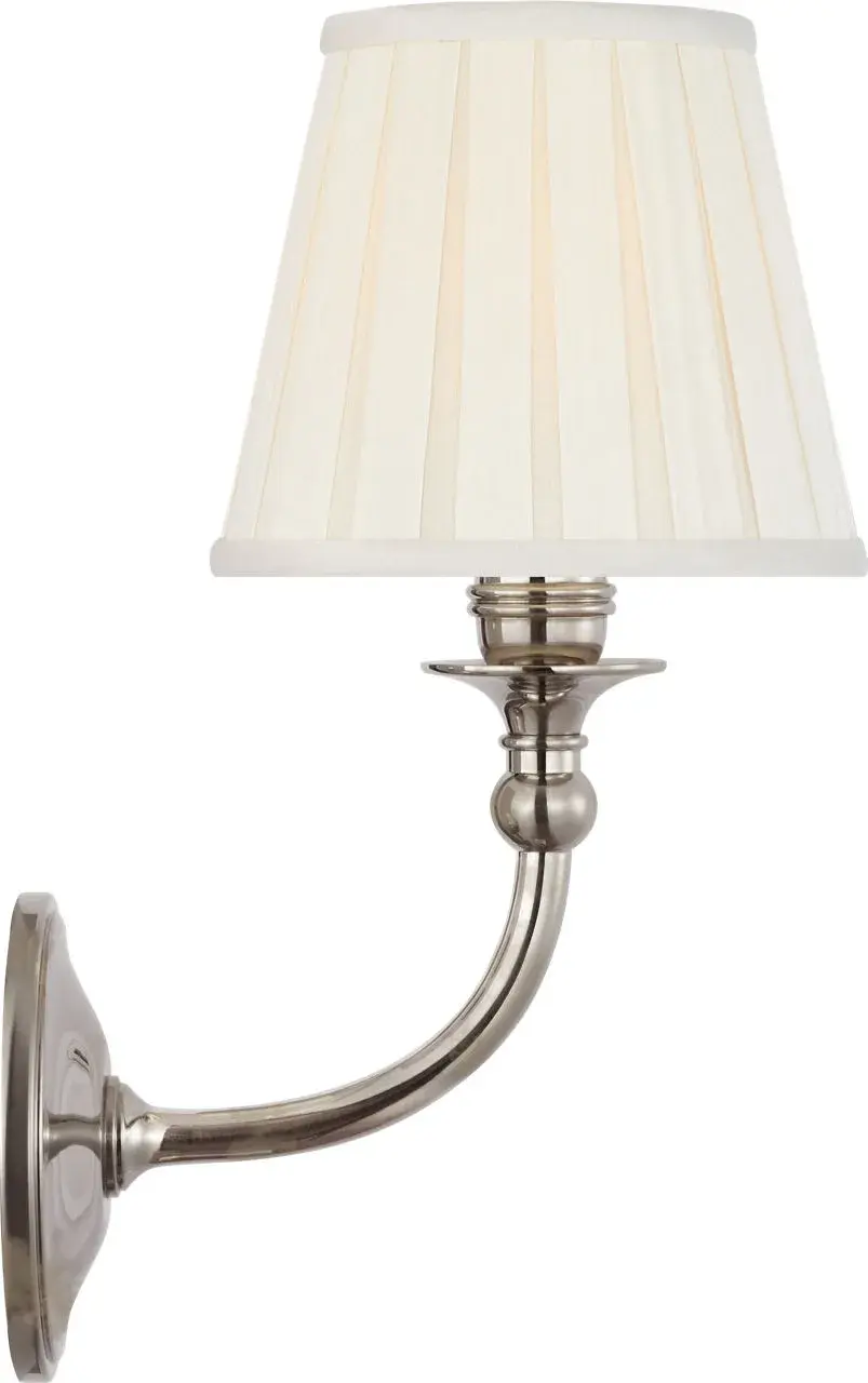 Embers 12" Single Sconce in Butler's Silver with Silk Box Pleat Shade - Image 4