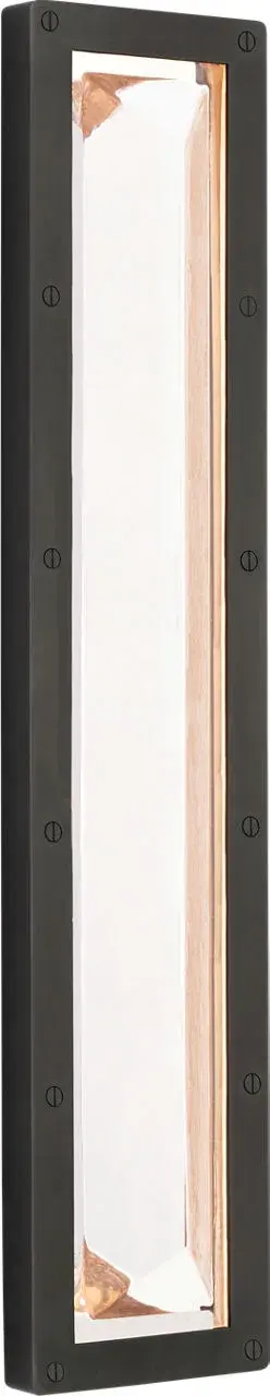 The Rolland sconce combines traditional bronze metalwork with cascading crystal elements for a sophisticated statement piece. At 27 inches tall, it provides substantial presence and ambient lighting ideal for formal spaces.