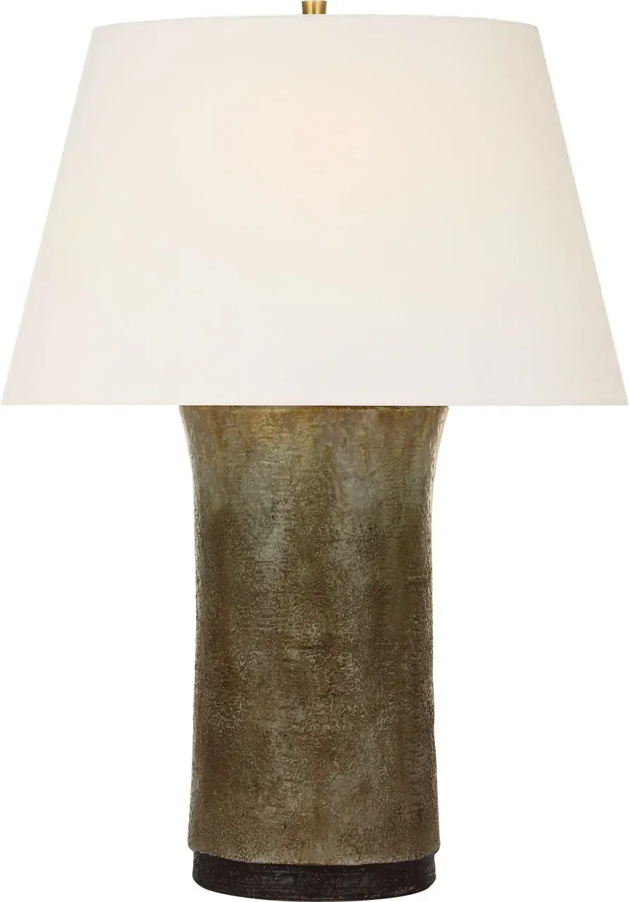 Artisanal Ceramic Table Lamp with Warm Tobacco Finish - Image 2