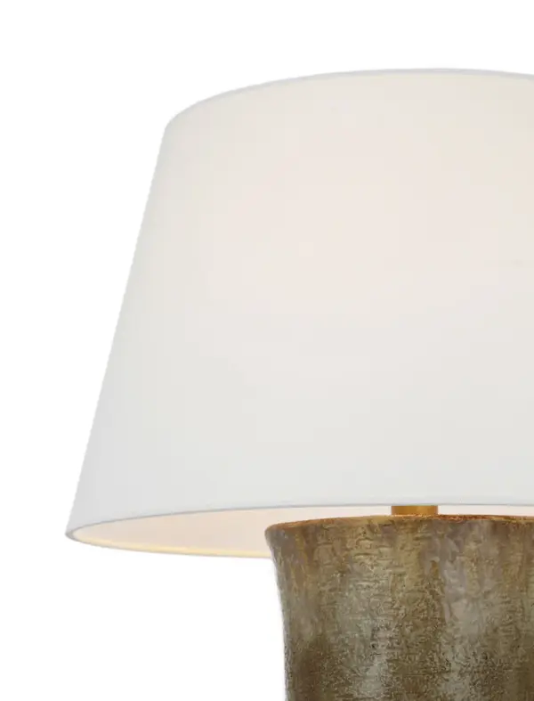Artisanal Ceramic Table Lamp with Warm Tobacco Finish - Image 4