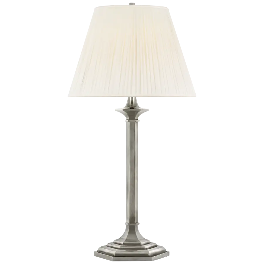 Elegant Traditional Table Lamp with Refined Silver Finish - Image 2