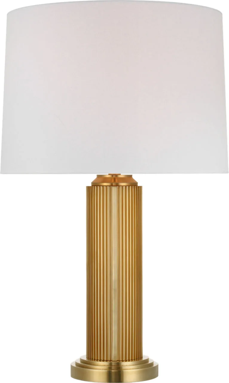 Langton 29" Table Lamp in Natural Brass with White Paper Shade