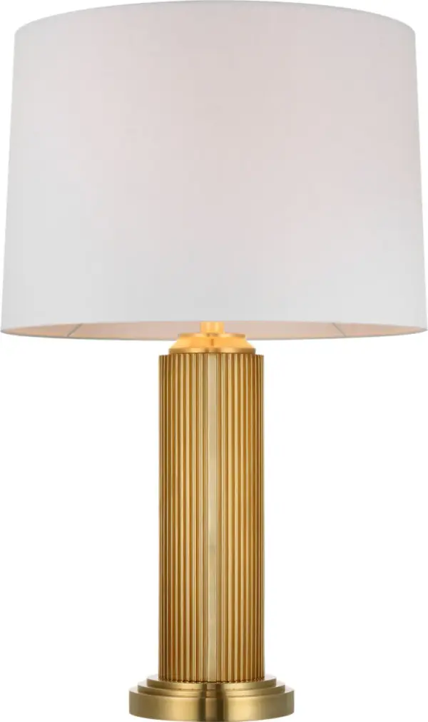 Elegant Brass Table Lamp with Timeless Transitional Appeal - Image 3