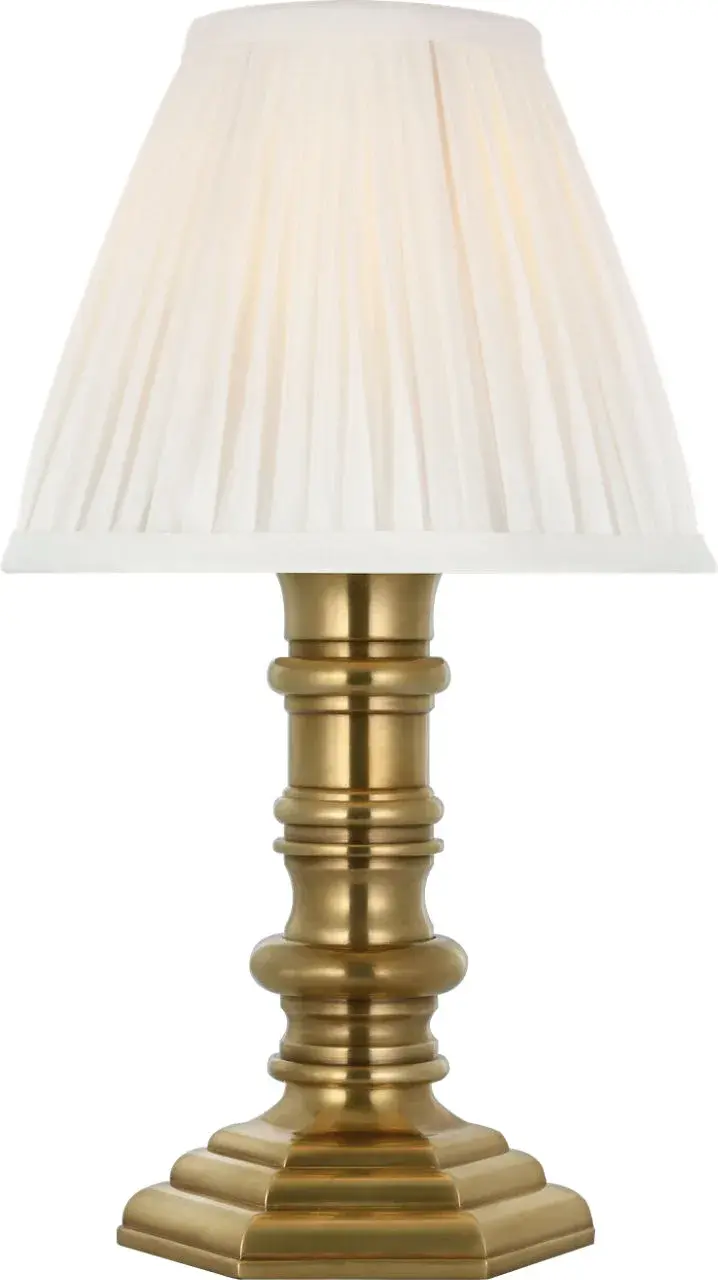 Thatcher 12" Cordless Accent Lamp in Natural Brass - Image 1
