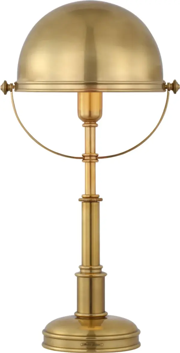 The Carthage Cordless Desk Lamp combines sophisticated design with modern convenience. Featuring a luxurious natural brass finish and cordless functionality, this versatile lamp offers both style and portability for any workspace or bedside setting.