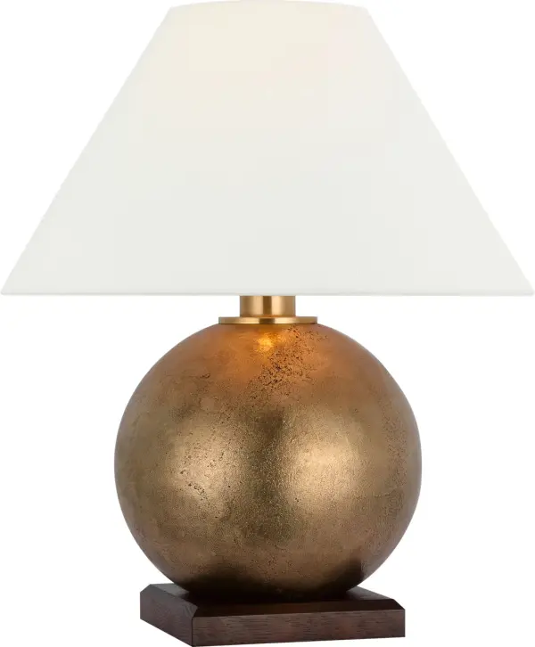 The Hardwick combines warm museum brass with natural rift oak for a refined transitional aesthetic. At 20" tall with a linen shade, it delivers elegant ambient lighting perfect for living spaces and bedrooms. - alternate view