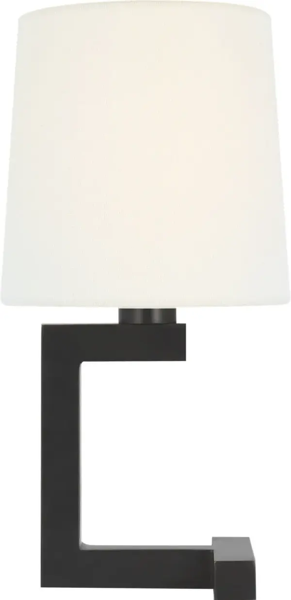 Elegant Bronze Accent Lamp with Classic Linen Shade - Image 3