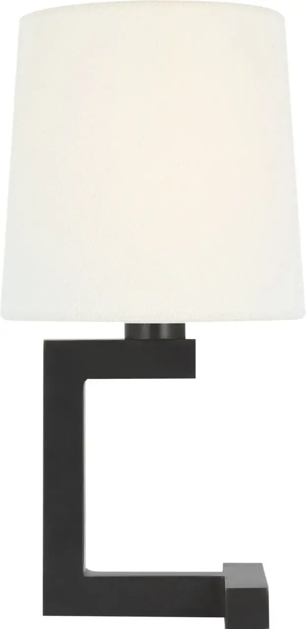 Elegant Bronze Accent Lamp with Classic Linen Shade - Image 3