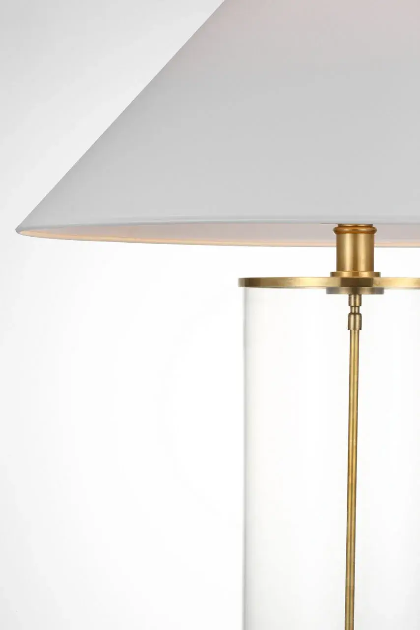 Modern Cordless Table Lamp in Natural Brass with Linen Shade - Image 2