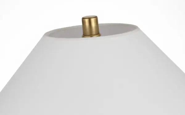 Modern Cordless Table Lamp in Natural Brass with Linen Shade - Image 4