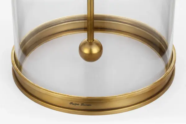 Modern Cordless Table Lamp in Natural Brass with Linen Shade - Image 5
