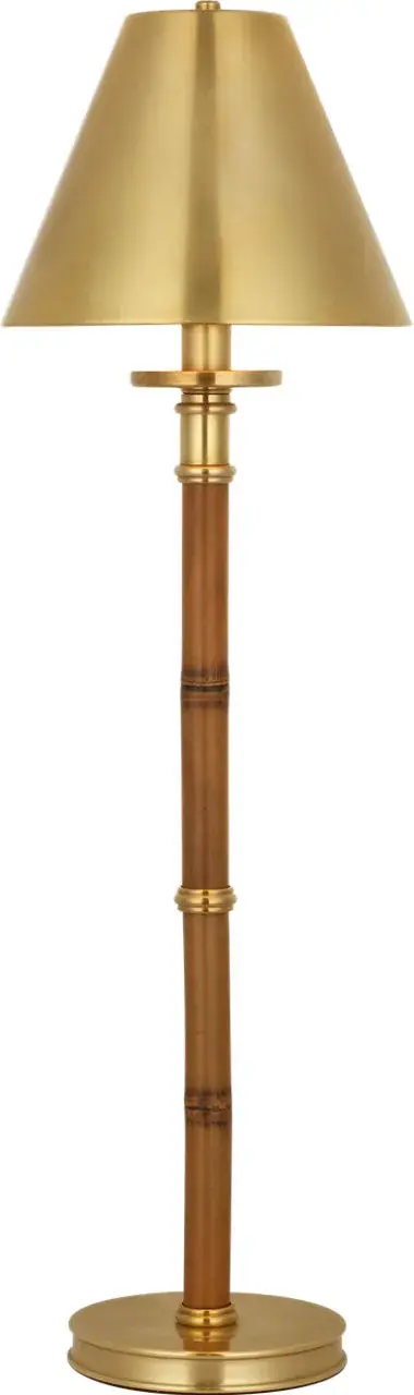 The Dalfern combines warm waxed bamboo with polished natural brass for a refined organic aesthetic. Its cordless design offers exceptional flexibility for any workspace or bedside setting without sacrificing style.