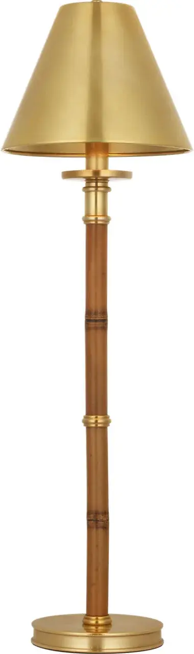 The Dalfern combines warm waxed bamboo with polished natural brass for a refined organic aesthetic. Its cordless design offers exceptional flexibility for any workspace or bedside setting without sacrificing style. - alternate view