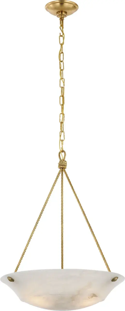 Elegant Bowl Chandelier with Warm Alabaster Glow - Image 1