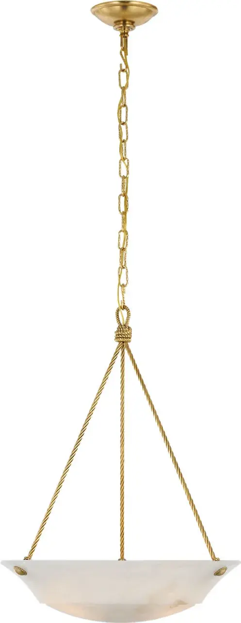 Elegant Bowl Chandelier with Warm Alabaster Glow - Image 2