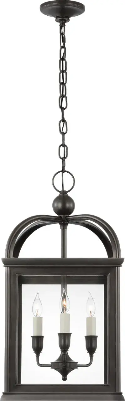 Rhoades 16" Lantern in Bronze with Clear Glass - Image 1
