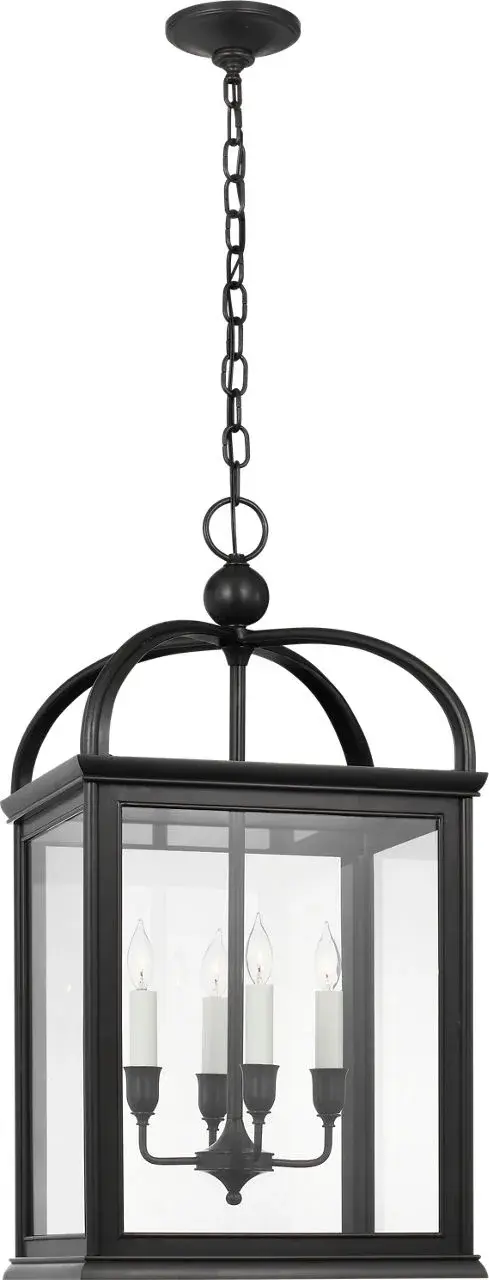 Rhoades 19" Lantern in Bronze with Clear Glass - Image 1