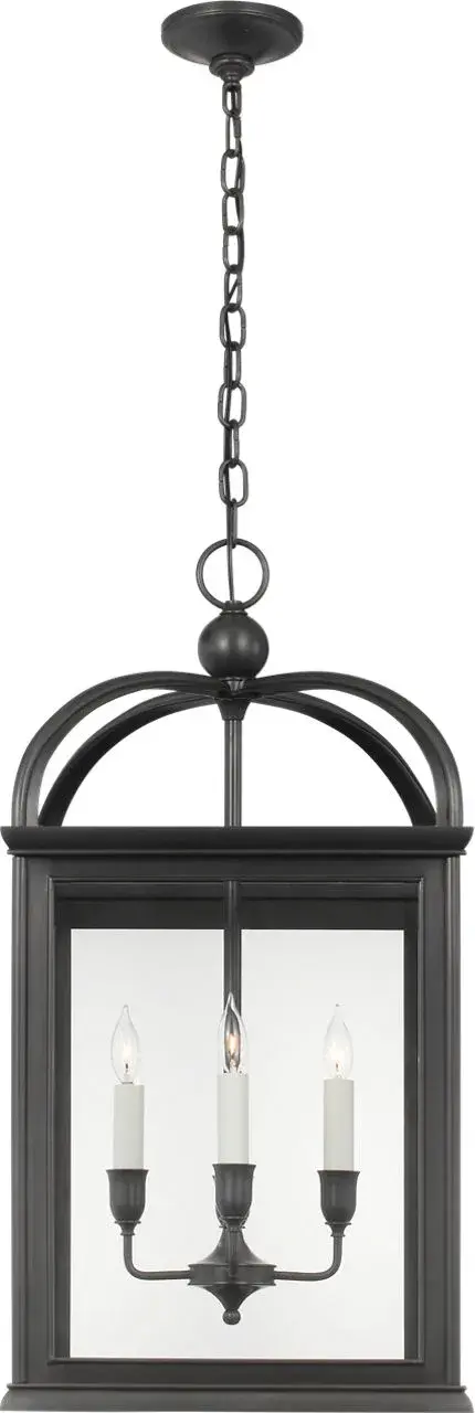 Rhoades 19" Lantern in Bronze with Clear Glass - Image 2