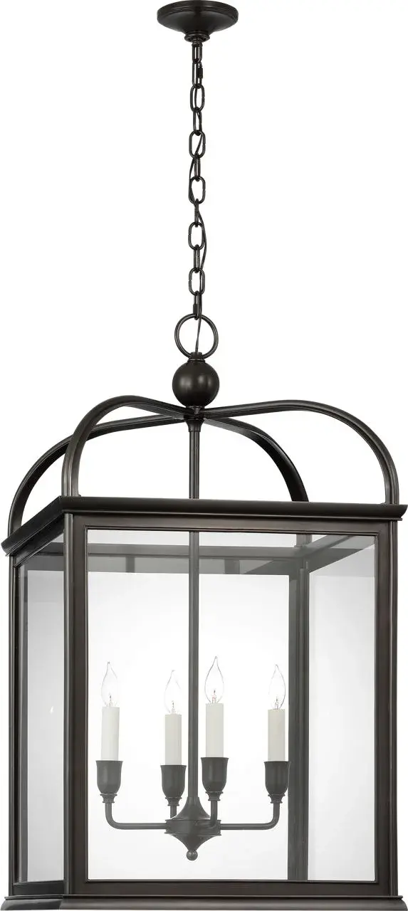 Rhoades 25" Lantern in Bronze with Clear Glass - Image 1