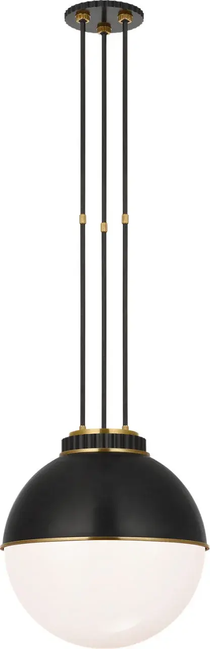 The Cavill 16" pendant combines bronze and natural brass finishes with white glass for a refined industrial aesthetic. Its substantial 16-inch diameter makes it perfect for kitchen islands and dining areas, while the mixed-metal finish adds visual interest and versatility.