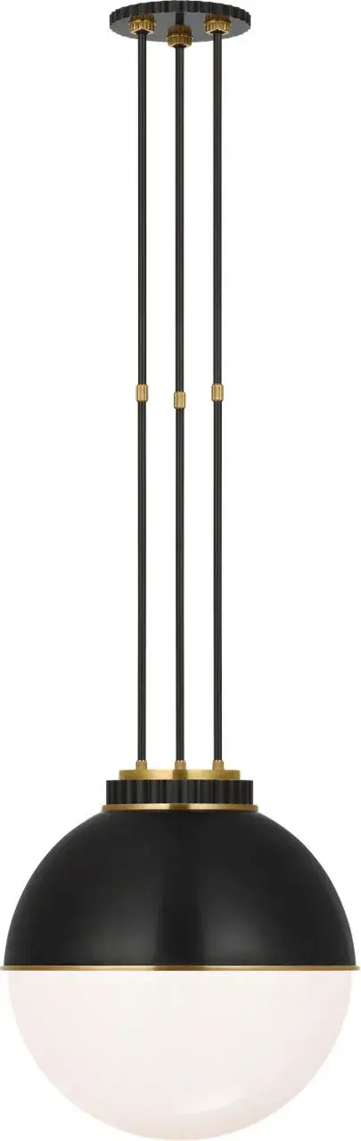 The Cavill 16" pendant combines bronze and natural brass finishes with white glass for a refined industrial aesthetic. Its substantial 16-inch diameter makes it perfect for kitchen islands and dining areas, while the mixed-metal finish adds visual interest and versatility. - alternate view