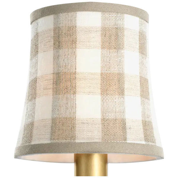 This 5-inch soft empire shade features Schumacher's signature Sidney Check pattern in natural tones, bringing designer fabric quality to your lighting. The compact size makes it perfect for bedside tables and accent lamps.