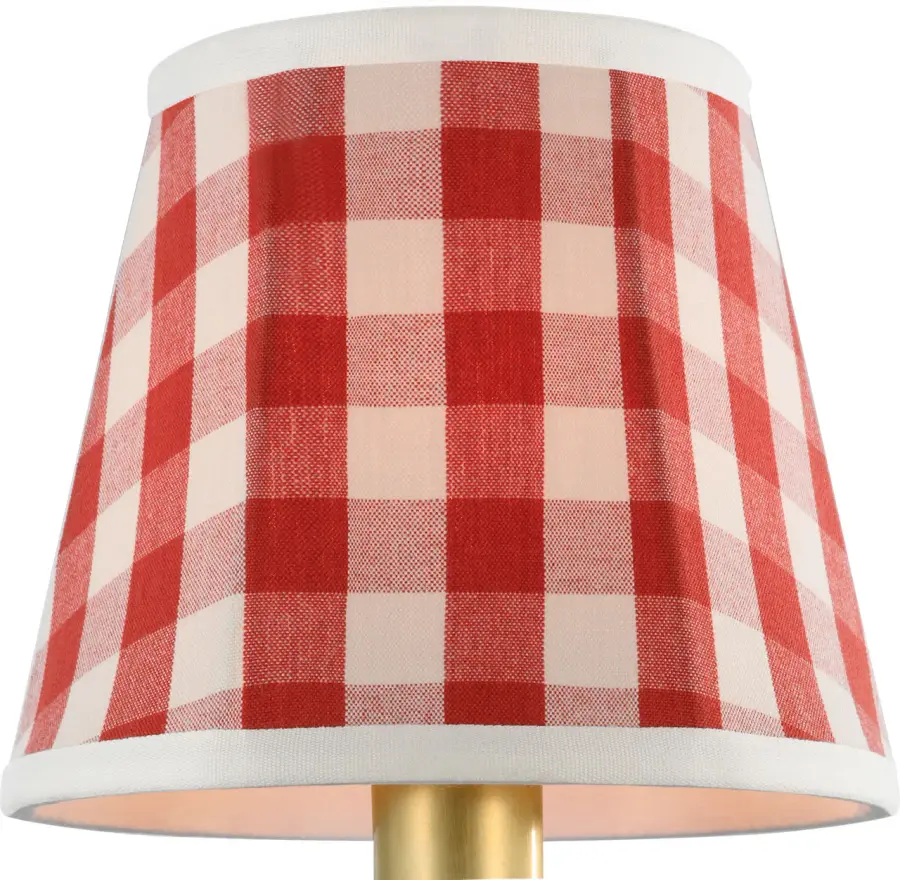 Schumacher 6" Red Elton Check Soft Empire Shade - Image 1