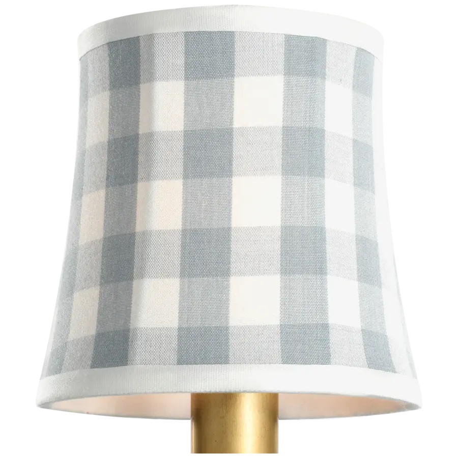 Schumacher 5" Sky Elton Check Soft Empire Shade - Image 1