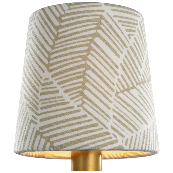 This 5-inch empire shade from Schumacher features a refined taupe abstract leaf pattern that brings natural elegance to table and accent lamps. The compact size makes it perfect for bedside tables, desks, and small console lamps.