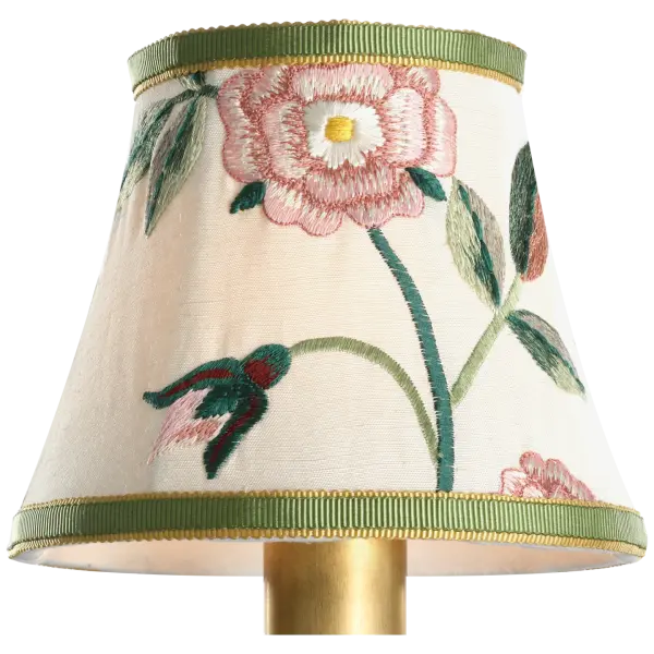 This 5-inch Royal Silk bell empire shade from Schumacher brings luxurious texture and timeless elegance to table and accent lamps. The classic empire silhouette and premium silk fabric create soft, warm illumination.