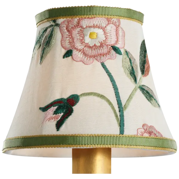 This 5-inch Royal Silk bell empire shade from Schumacher brings luxurious texture and timeless elegance to table and accent lamps. The classic empire silhouette and premium silk fabric create soft, warm illumination. - alternate view