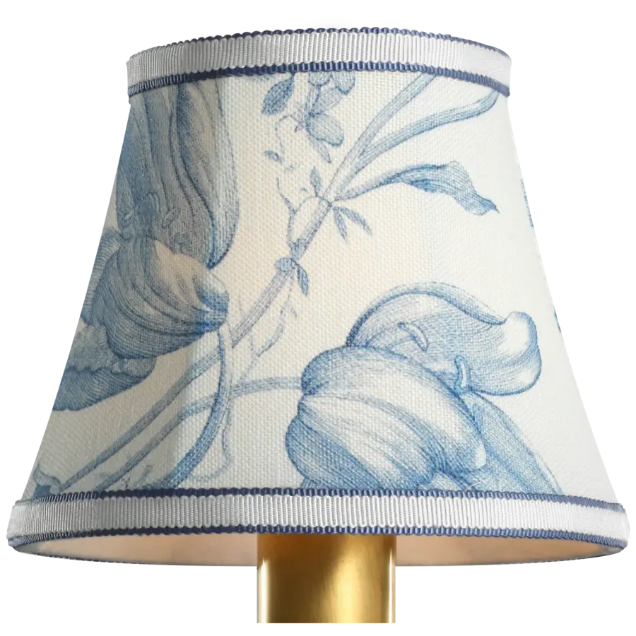 Schumacher Delft Toile De Fleurs Bell Empire Shade - Image 1