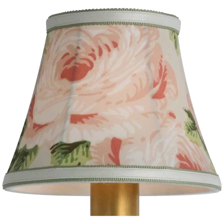 Schumacher 5" Blush Salisbury Chintz Bell Empire Shade - Image 1