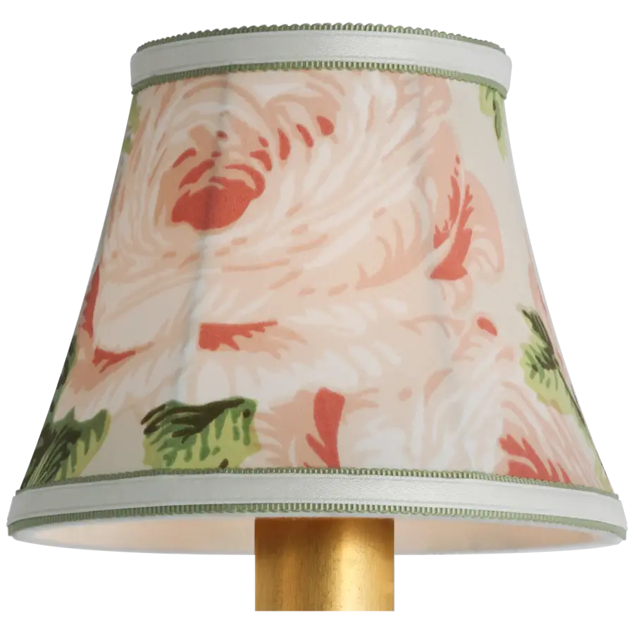 Schumacher 5" Blush Salisbury Chintz Bell Empire Shade - Image 3
